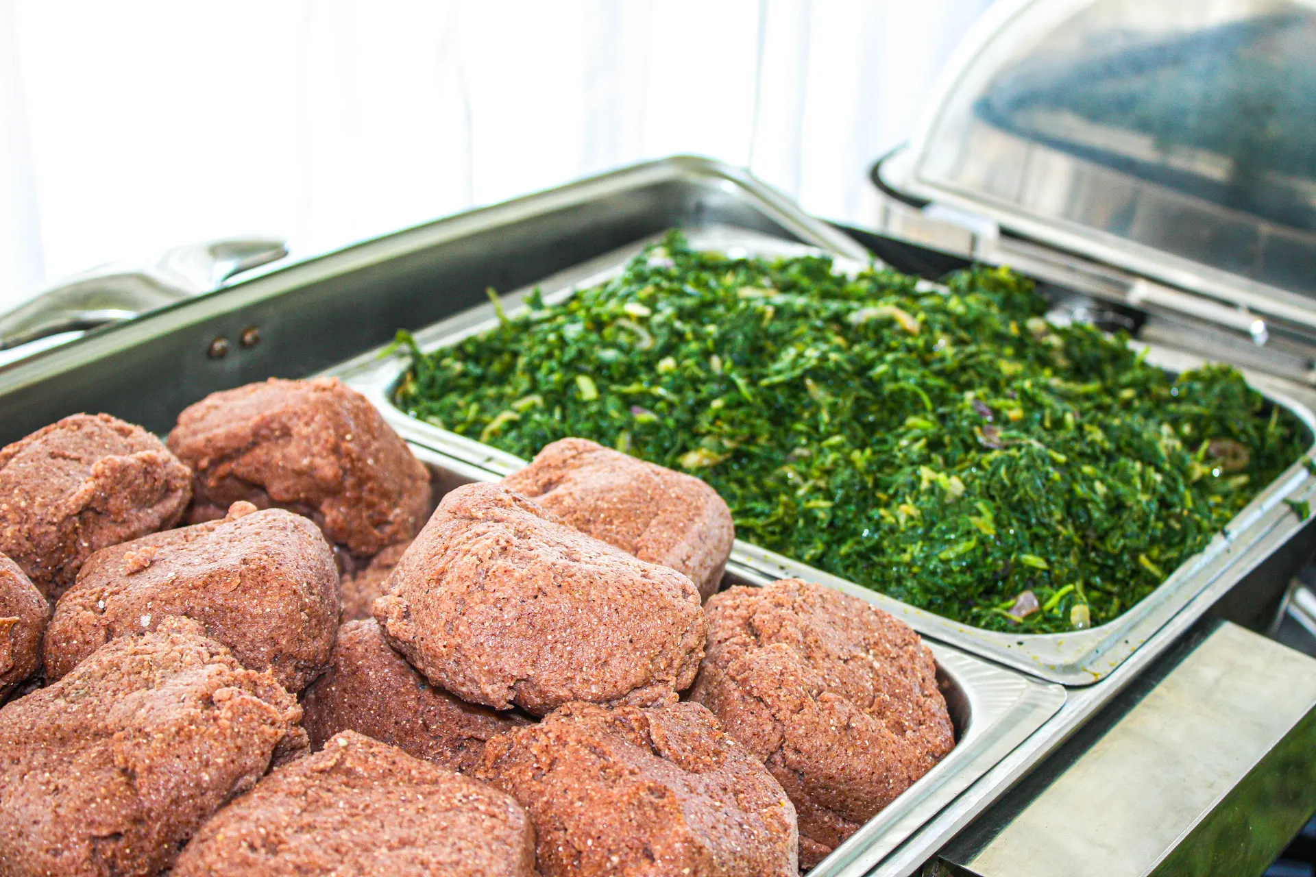 Beef stew and braised sukuma wiki